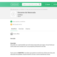 Oportunidade – Docente de Mestrado UniRitter