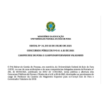 Edital de concurso público para professor efetivo – Direito Público